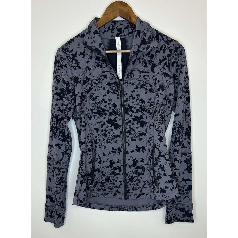 Lululemon Define Jacket Efflorescent Nebula Black Floral Full Zip Stretch Size 8 - Picture 12 of 12